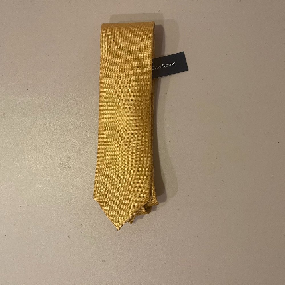 CLUB ROOM Men's Solid Tie Gold Color One Size - Picture 1 of 3